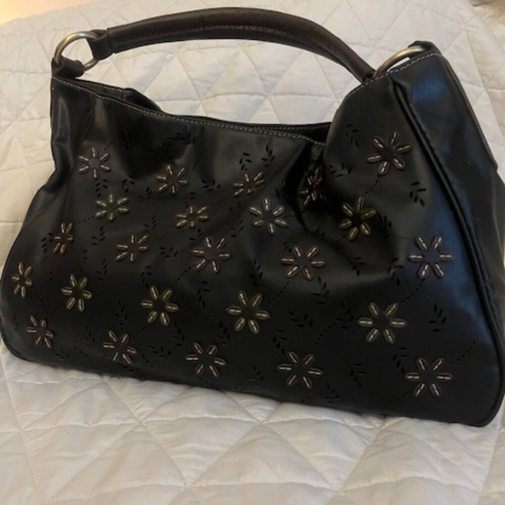 Vintage Tommy Hilfiger Leather Floral Handbag